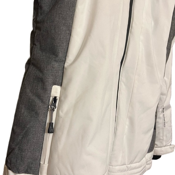 Womens White Avalanche Puffer Ski/snow Jacket With Removable Fur Hood Sz Med - Picture 6 of 15
